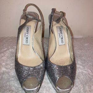 Authentic Jimmy Choo Silver Heels